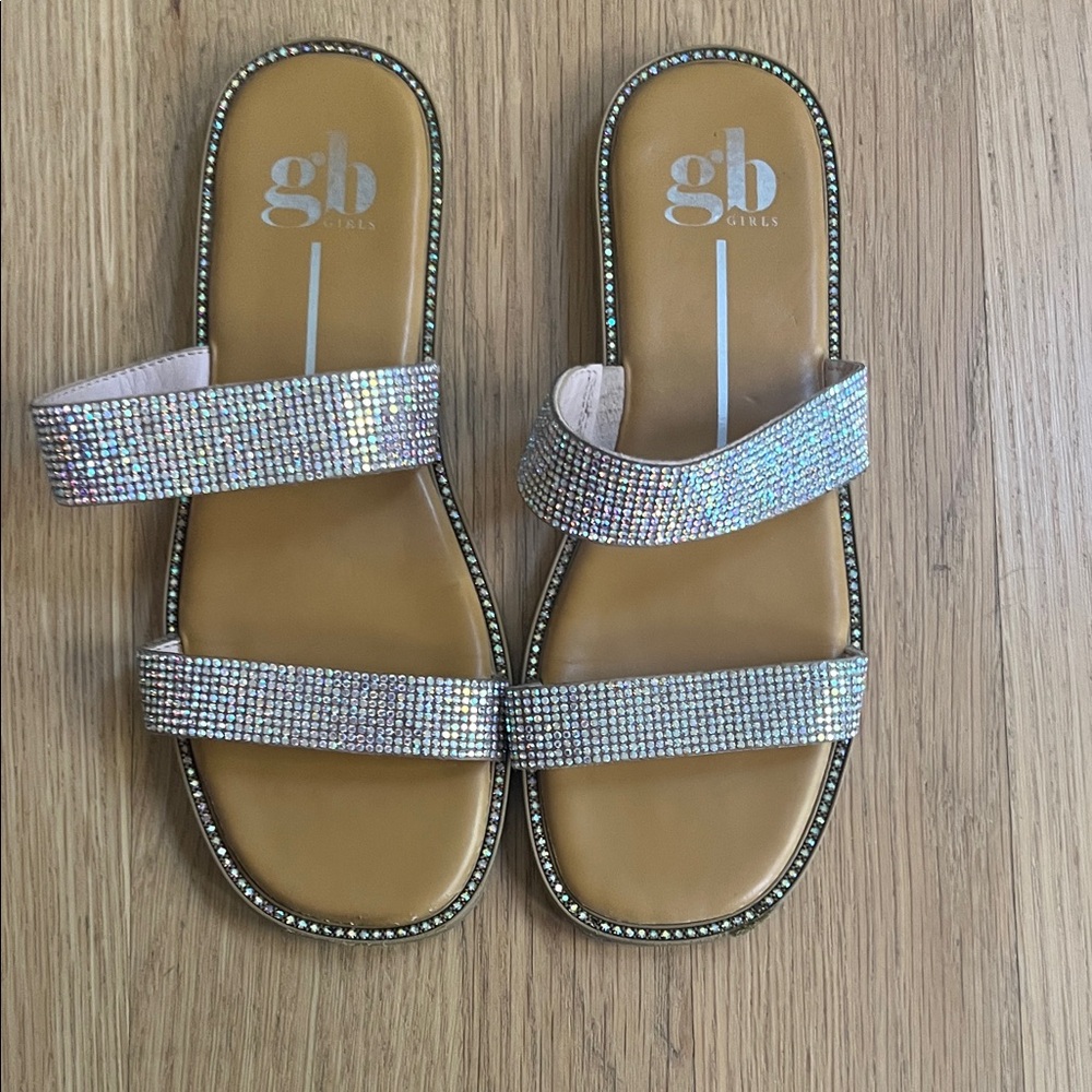 GB Girls Glittering Rhinestone Dress Sandals